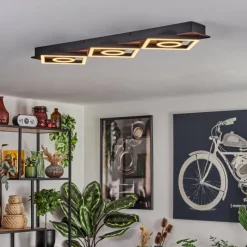 hofstein Plafonnier Taboneira LED Brun foncé, Noir, 3 lumières