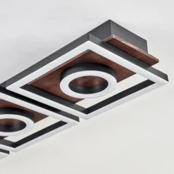 hofstein Plafonnier Taboneira LED Brun foncé, Noir, 3 lumières