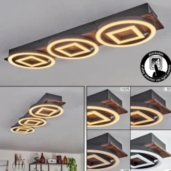 hofstein Plafonnier Taboneira LED Brun foncé, Noir, 3 lumières