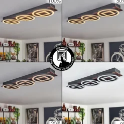 hofstein Plafonnier Taboneira LED Brun foncé, Noir, 3 lumières
