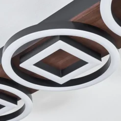 hofstein Plafonnier Taboneira LED Brun foncé, Noir, 3 lumières