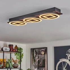 hofstein Plafonnier Taboneira LED Brun foncé, Noir, 3 lumières