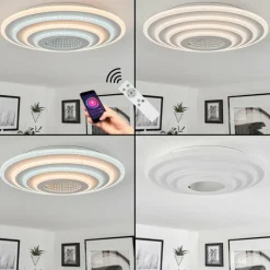 hofstein Plafonnier Takok LED Blanc, 1 lumière, Télécommandes