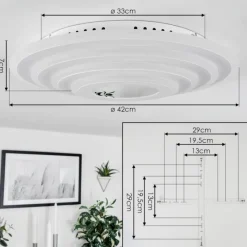 hofstein Plafonnier Takok LED Blanc, 1 lumière, Télécommandes