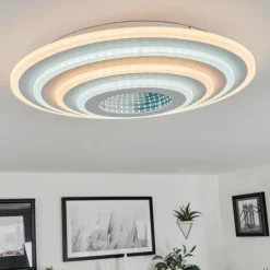 hofstein Plafonnier Takok LED Blanc, 1 lumière, Télécommandes