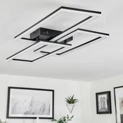 hofstein Plafonnier Taleta LED Noir, 1 lumière, Télécommandes