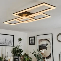 hofstein Plafonnier Taleta LED Noir, 1 lumière, Télécommandes