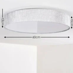 Lampes En Tissu-hofstein Plafonnier Tallaboa LED Argenté, 1 lumière, Télécommandes