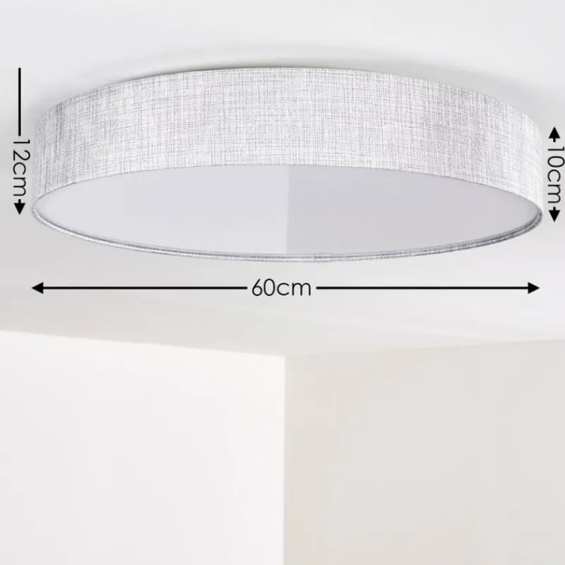 Lampes En Tissu-hofstein Plafonnier Tallaboa LED Argenté, 1 lumière, Télécommandes