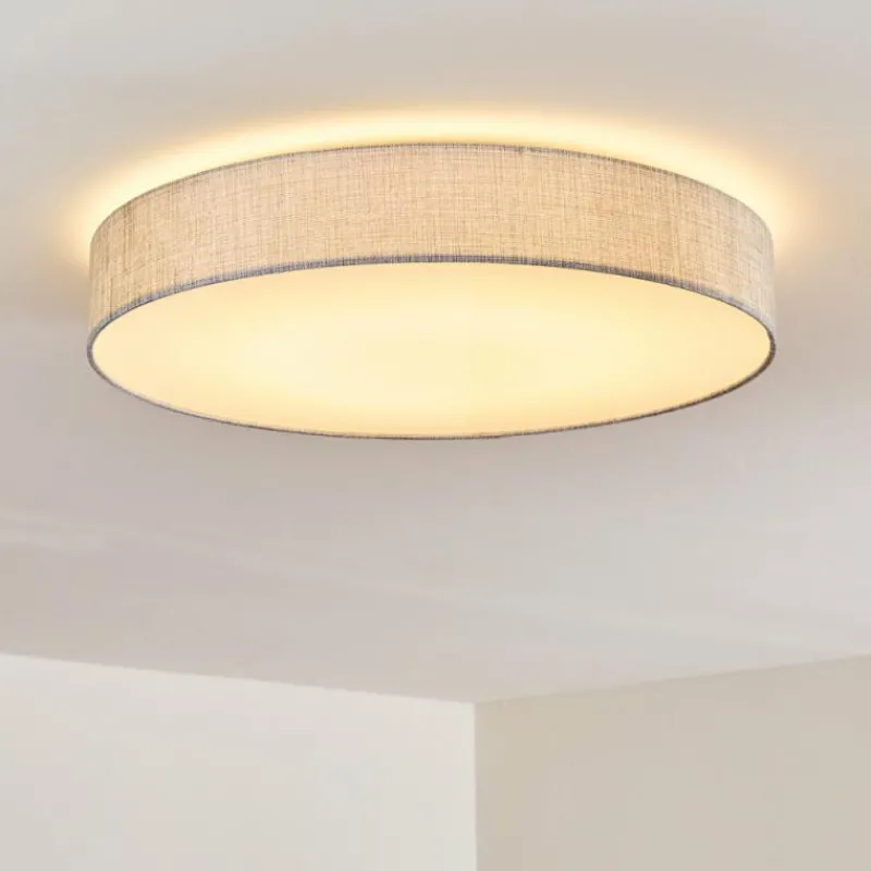 Lampes En Tissu-hofstein Plafonnier Tallaboa LED Argenté, 1 lumière, Télécommandes