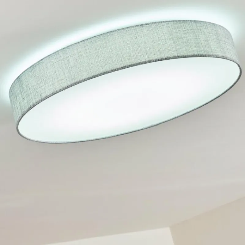 Lampes En Tissu-hofstein Plafonnier Tallaboa LED Argenté, 1 lumière, Télécommandes