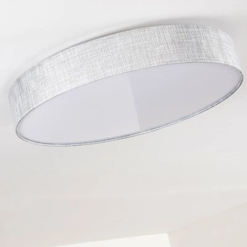 Lampes En Tissu-hofstein Plafonnier Tallaboa LED Argenté, 1 lumière, Télécommandes