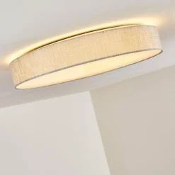 Lampes En Tissu-hofstein Plafonnier Tallaboa LED Argenté, 1 lumière, Télécommandes