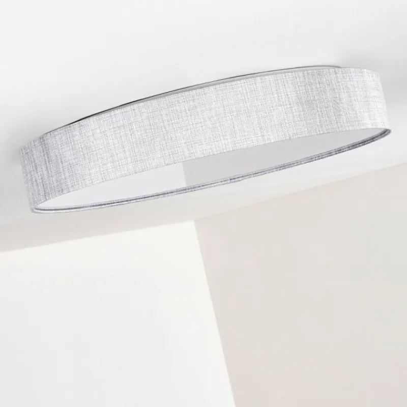 Lampes En Tissu-hofstein Plafonnier Tallaboa LED Argenté, 1 lumière, Télécommandes