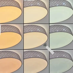 Lampes En Tissu-hofstein Plafonnier Tallaboa LED Blanc, 1 lumière, Télécommandes