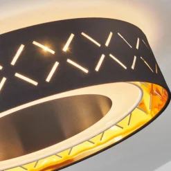 Lampes En Tissu-hofstein Plafonnier Tallaboa LED Noir, Blanc, 1 lumière