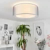 Lampes En Tissu-hofstein Plafonnier Tallaboa Nickel mat, Blanc, 3 lumières