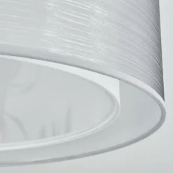 Lampes En Tissu-hofstein Plafonnier Tallaboa Nickel mat, Blanc, 3 lumières