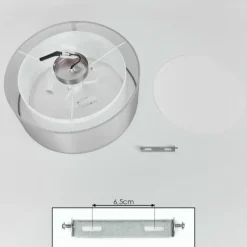 Lampes En Tissu-hofstein Plafonnier Tallaboa Nickel mat, Blanc, 3 lumières