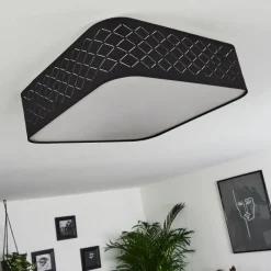 Lampes En Tissu-hofstein Plafonnier Tallaboa Noir, Blanc, 1 lumière