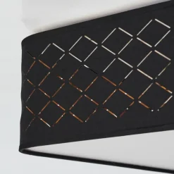 Lampes En Tissu-hofstein Plafonnier Tallaboa Noir, Blanc, 1 lumière