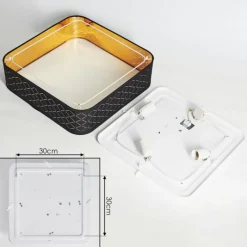 Lampes En Tissu-hofstein Plafonnier Tallaboa Noir, Blanc, 1 lumière