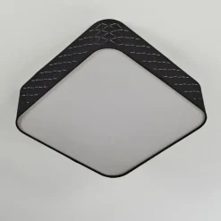 Lampes En Tissu-hofstein Plafonnier Tallaboa Noir, Blanc, 1 lumière