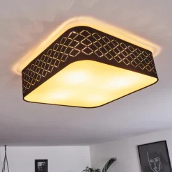 Lampes En Tissu-hofstein Plafonnier Tallaboa Noir, Blanc, 1 lumière