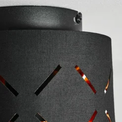 Lampes En Tissu-hofstein Plafonnier Tallaboa Noir, 1 lumière