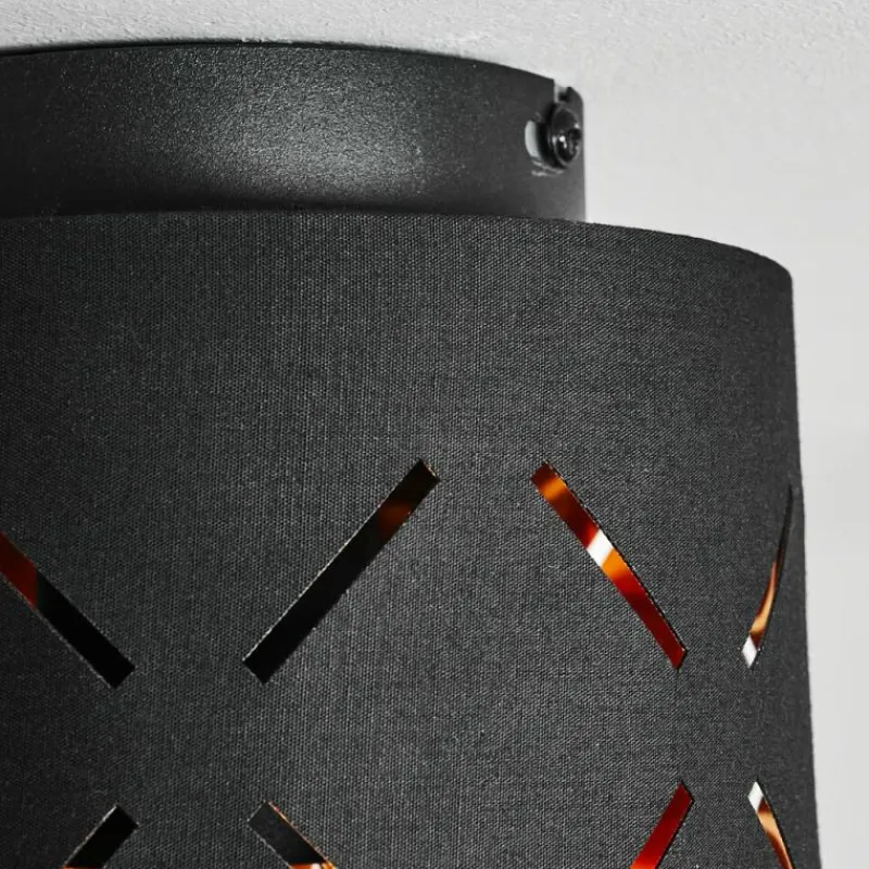Lampes En Tissu-hofstein Plafonnier Tallaboa Noir, 1 lumière