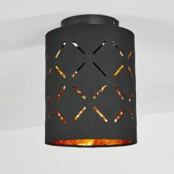 Lampes En Tissu-hofstein Plafonnier Tallaboa Noir, 1 lumière