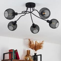 hofstein Plafonnier Tambo Noir, 5 lumières