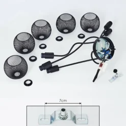 hofstein Plafonnier Tambo Noir, 5 lumières