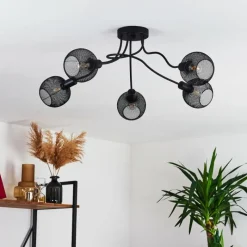 hofstein Plafonnier Tambo Noir, 5 lumières