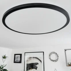 hofstein Plafonnier Tamesch LED Noir, 1 lumière, Télécommandes