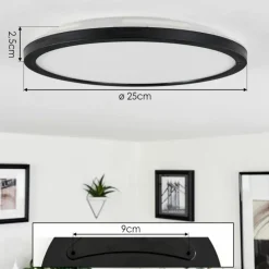 hofstein Plafonnier Tamesch LED Noir, 1 lumière