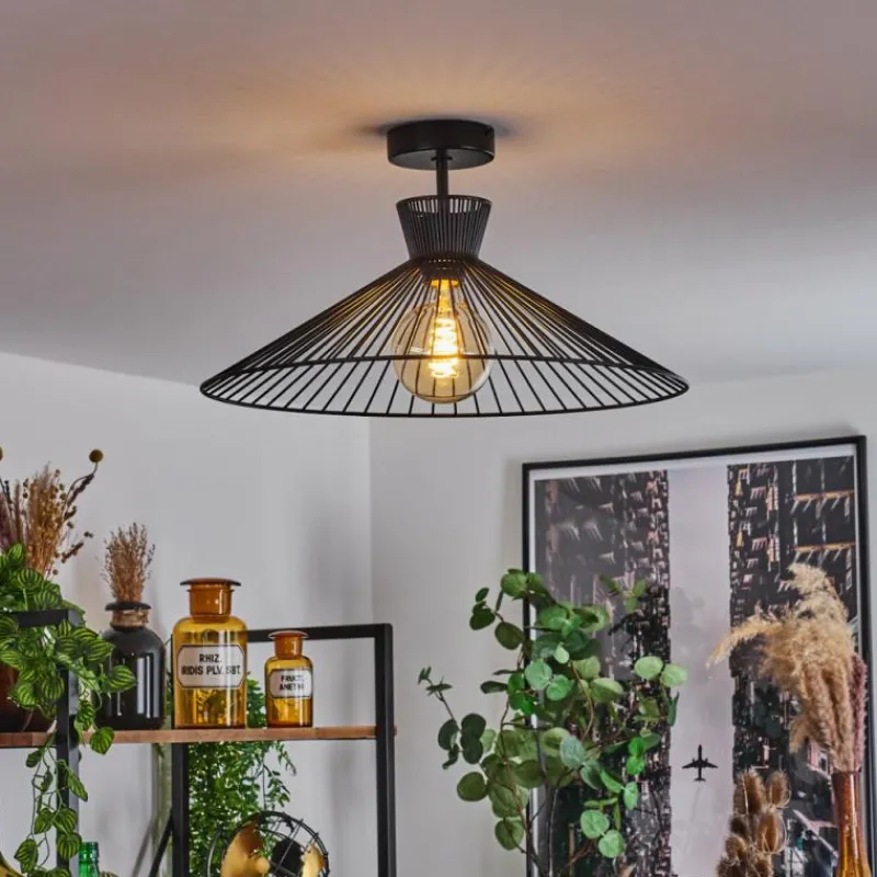 Lampes Industrielles-hofstein Plafonnier Tamins Noir, 1 lumière