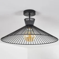 Lampes Industrielles-hofstein Plafonnier Tamins Noir, 1 lumière