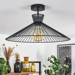 Lampes Industrielles-hofstein Plafonnier Tamins Noir, 1 lumière