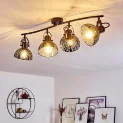 Luminaires Rustiques-hofstein Plafonnier Tangier Noir, 4 lumières