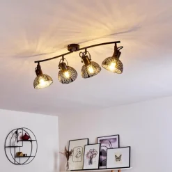 Luminaires Rustiques-hofstein Plafonnier Tangier Noir, 4 lumières
