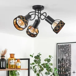 Lampes En Tissu-hofstein Plafonnier Tarasp Noir, 3 lumières