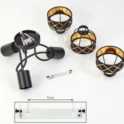 Lampes En Tissu-hofstein Plafonnier Tarasp Noir, 3 lumières