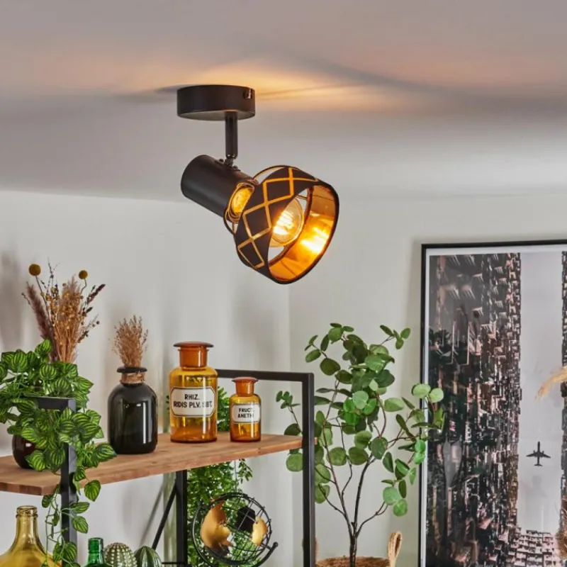 Lampes En Tissu-hofstein Plafonnier Tarasp Noir, 1 lumière