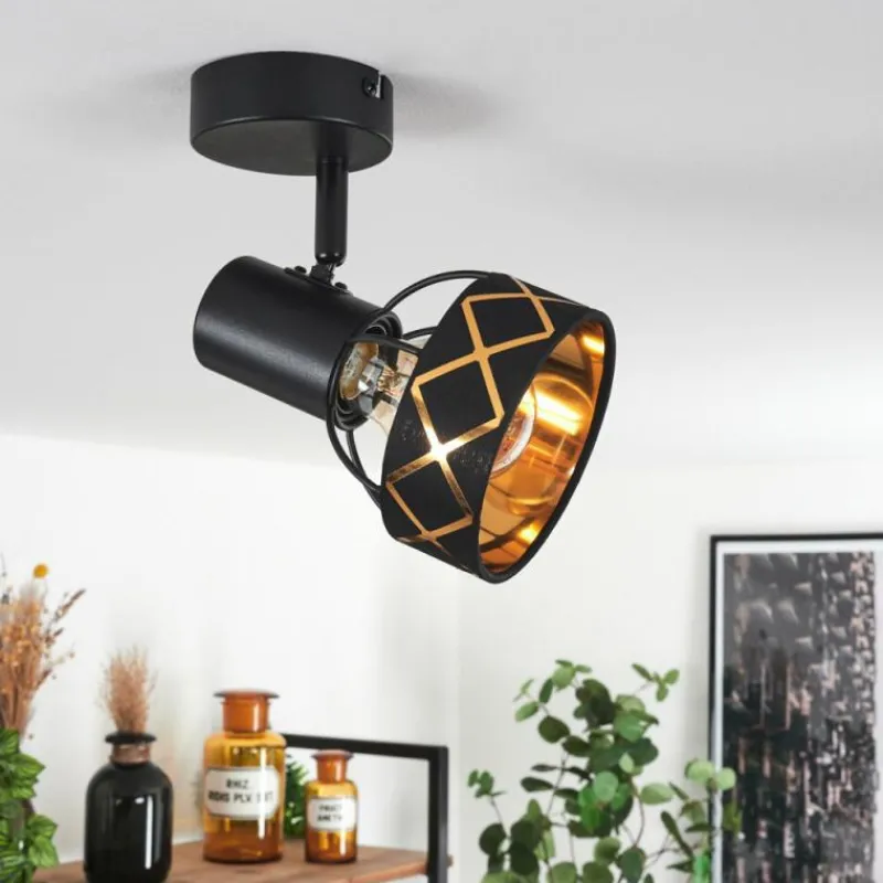 Lampes En Tissu-hofstein Plafonnier Tarasp Noir, 1 lumière