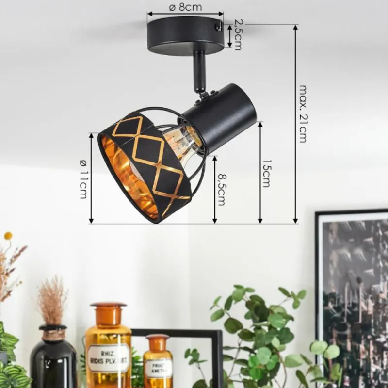 Lampes En Tissu-hofstein Plafonnier Tarasp Noir, 1 lumière