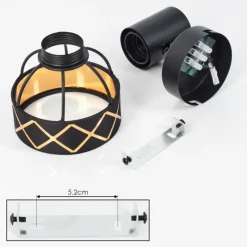 Lampes En Tissu-hofstein Plafonnier Tarasp Noir, 1 lumière