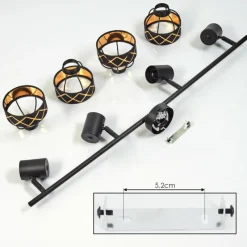 Lampes En Tissu-hofstein Plafonnier Tarasp Noir, 4 lumières