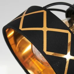 Lampes En Tissu-hofstein Plafonnier Tarasp Noir, 5 lumières