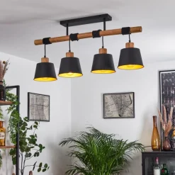 Lampes Dorées-hofstein Plafonnier Tatodere Brun, Noir, 4 lumières